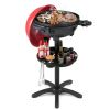 Red 1200W Electric BBQ Grill 2-in-1 – Double-Zone Cooking Grill