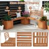 Outdoor Planter Box Wooden Bench Set – Garden Bench with Planters