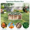 Wooden Raised Garden Bed – Natural Acacia Wood Rectangular Planter Box with Drainage for Sunrooms, Balconies, Patios & Gardens