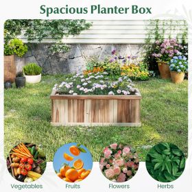 Wooden Raised Garden Bed – Natural Acacia Wood Rectangular Planter Box with Drainage for Sunrooms, Balconies, Patios & Gardens