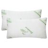 2-Pack Bamboo Memory Foam Pillows – Shredded Hypoallergenic Bed Pillows with Washable Cover for Neck & Head Support (Queen Size)