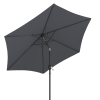 7.5FT Round Outdoor Patio Umbrella with Tilt Adjustment & Crank Lift – Waterproof UV-Protected Polyester Canopy, Khaki