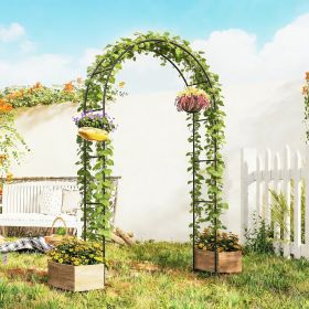 8FT Steel Garden Arch Arbor Trellis – Heavy-Duty Wedding Arch Stand for Climbing Plants & Outdoor Décor