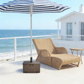 3-in-1 Fillable Patio Umbrella Base with Planter & Table – 175lb Weighted Stand