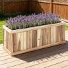 Wooden Raised Garden Bed – Natural Acacia Wood Rectangular Planter Box with Drainage for Sunrooms, Balconies, Patios & Gardens