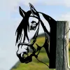 1PC Peeping Horse Outdoor Wall Decor; Iron Metal Farm Animal Silhouette Outdoor Garden Fence Ornament; For Farm Fance Yard Decor