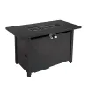 25" H x 42" W Steel Outdoor Fire Pit Table with Lid