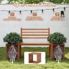 Outdoor Planter Box Wooden Bench Set – Garden Bench with Planters