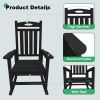 Outdoor Rocking Chair Set of 2 HDPE Black – Oversized Patio Rockers