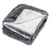 Gray 740GSM Faux Wolf Fur Throw Blanket 60x80 – Ultra Soft Fleece Blanket