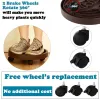 8-Pack 12.2-Inch Heavy Duty Plant Caddy with Wheels – Rolling Plant Dolly with Locking Casters for Indoor & Outdoor Use, Brown