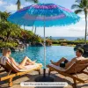 6FT Thatched Tiki Patio Umbrella with Push Button Tilt – Tropical Multicolor Outdoor Umbrella for Beach, Pool & Patio