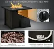 30 Inch Outdoor Gas Fire Pit Table Wicker-Effect Auto-Ignition 50,000 BTU Ceramic Top with Lid Lava Rocks Rain Cover