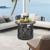 32 Inch 30000BTU Fire Pit Table with Fire Glasses and PVC Cover
