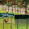 6-Piece 4FT Heavy-Duty U-Shaped Garden Fence Post Set – No-Dig Metal Posts for Wire Mesh Fencing, Black