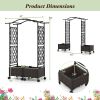 5FT Self-Watering Planter Box with Lattice Trellis & Roof – Outdoor Garden Bed for Balcony, Patio, Deck & Backyard