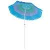 6FT Thatched Tiki Patio Umbrella with Push Button Tilt – Tropical Multicolor Outdoor Umbrella for Beach, Pool & Patio
