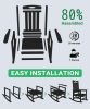 Outdoor Rocking Chair Set of 2 HDPE Black – Oversized Patio Rockers