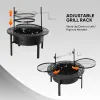 33 Inch Outdoor Fire Pit Grill with Cooking Grates – BBQ & Bonfire Combo