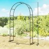 8FT Steel Garden Arch Arbor Trellis – Heavy-Duty Wedding Arch Stand for Climbing Plants & Outdoor Décor