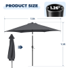 7.5FT Round Outdoor Patio Umbrella with Tilt Adjustment & Crank Lift – Waterproof UV-Protected Polyester Canopy, Khaki
