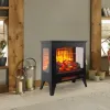 21 Inch Three-Sided Electric Fireplace Stove Heater – 3D Flame with Remote