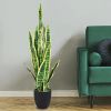 35.5-Inch Artificial Snake Plant – Realistic Faux Indoor & Outdoor Decorative Plant for Home, Office & Patio Décor