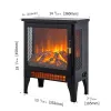 17 Inch Freestanding Electric Fireplace Stove Heater With 3D Flame Effect, Black – Compact Indoor Heater