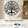 Black Tree of Life Decorative Wall Clock – 27" Silent Non-Ticking Quartz Wall Clock for Living Room, Bedroom & Office