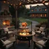 33 Inch Outdoor Fire Pit Grill with Cooking Grates – BBQ & Bonfire Combo