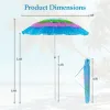 6FT Thatched Tiki Patio Umbrella with Push Button Tilt – Tropical Multicolor Outdoor Umbrella for Beach, Pool & Patio