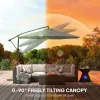 10ft Cantilever Patio Umbrella with Cover – 360° Rotating Shade