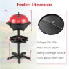 Red 1200W Electric BBQ Grill 2-in-1 – Double-Zone Cooking Grill