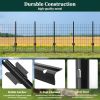 6-Piece 4FT Heavy-Duty U-Shaped Garden Fence Post Set – No-Dig Metal Posts for Wire Mesh Fencing, Black