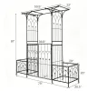 Metal Garden Arbor with Double Lockable Gate – Arch with Planter Boxes