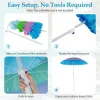 6FT Thatched Tiki Patio Umbrella with Push Button Tilt – Tropical Multicolor Outdoor Umbrella for Beach, Pool & Patio