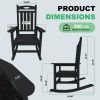 Outdoor Rocking Chair Set of 2 HDPE Black – Oversized Patio Rockers