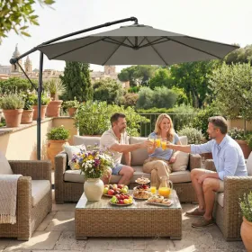 10ft Cantilever Patio Umbrella with Cover – 360° Rotating Shade