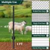 6-Piece 4FT Heavy-Duty U-Shaped Garden Fence Post Set – No-Dig Metal Posts for Wire Mesh Fencing, Black