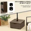 3-in-1 Fillable Patio Umbrella Base with Planter & Table – 175lb Weighted Stand