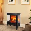21 Inch Three-Sided Electric Fireplace Stove Heater – 3D Flame with Remote