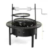 33 Inch Outdoor Fire Pit Grill with Cooking Grates – BBQ & Bonfire Combo