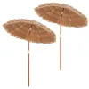 6ft Thatched Tiki Patio Umbrella 2 Pack – Tropical Tilt Umbrellas