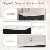 18 Inch Bathroom Vanity with Ceramic Sink Black – Freestanding Sink Cabinet