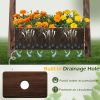 2-Tier Raised Wooden Wagon Planter Bed – Rustic Rolling Garden Bed with Drainage Holes for Flowers & Potted Plants