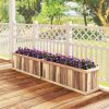 Wooden Raised Garden Bed – Natural Acacia Wood Rectangular Planter Box with Drainage for Sunrooms, Balconies, Patios & Gardens