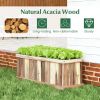 Wooden Raised Garden Bed – Natural Acacia Wood Rectangular Planter Box with Drainage for Sunrooms, Balconies, Patios & Gardens