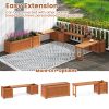 Outdoor Planter Box Wooden Bench Set – Garden Bench with Planters