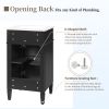 18 Inch Bathroom Vanity with Ceramic Sink Black – Freestanding Sink Cabinet