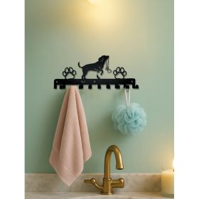 Farmhouse Style Dog Hooks Wall Decor - Rustic Wooden Coat Rack & Key Holder